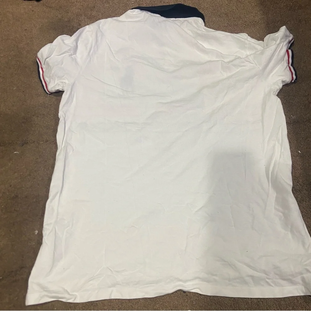 Polo Ralph Lauren Mens White Gold Red Slim Fit Polo Top Crest Big Pony #1 XXL